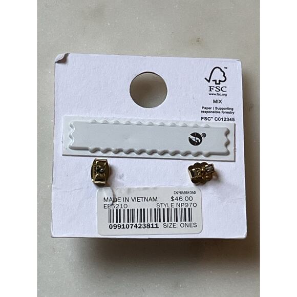 Madewell Knotted Medium Stud Earrings in Pale Gold Tone - Picture 3 of 4